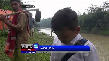 Siswa di Banten Mengantri Perahu Akibat Jembatan Ambruk - NET12