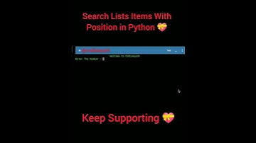Search item in list with his position in Python 💝 #shorts