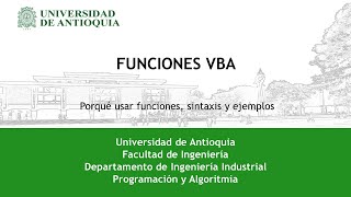VBA | Funciones: Sintaxis y Ejemplos