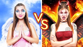 Девушка Ангел VS Девушка Демон в Реальной Жизни || Хорошая VS Плохая