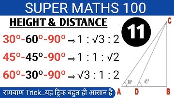 Height and Distance Trick | ऊँचाई एवं दूरी एक ट्रिक में खत्म || Short Trick For SSC, NTPC, BANK, KVS