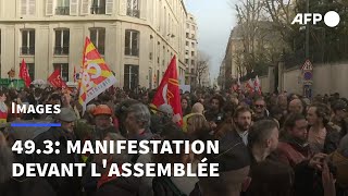 49.3 sur la réforme des retraites: manifestation devant l'Assemblée nationale | AFP Images