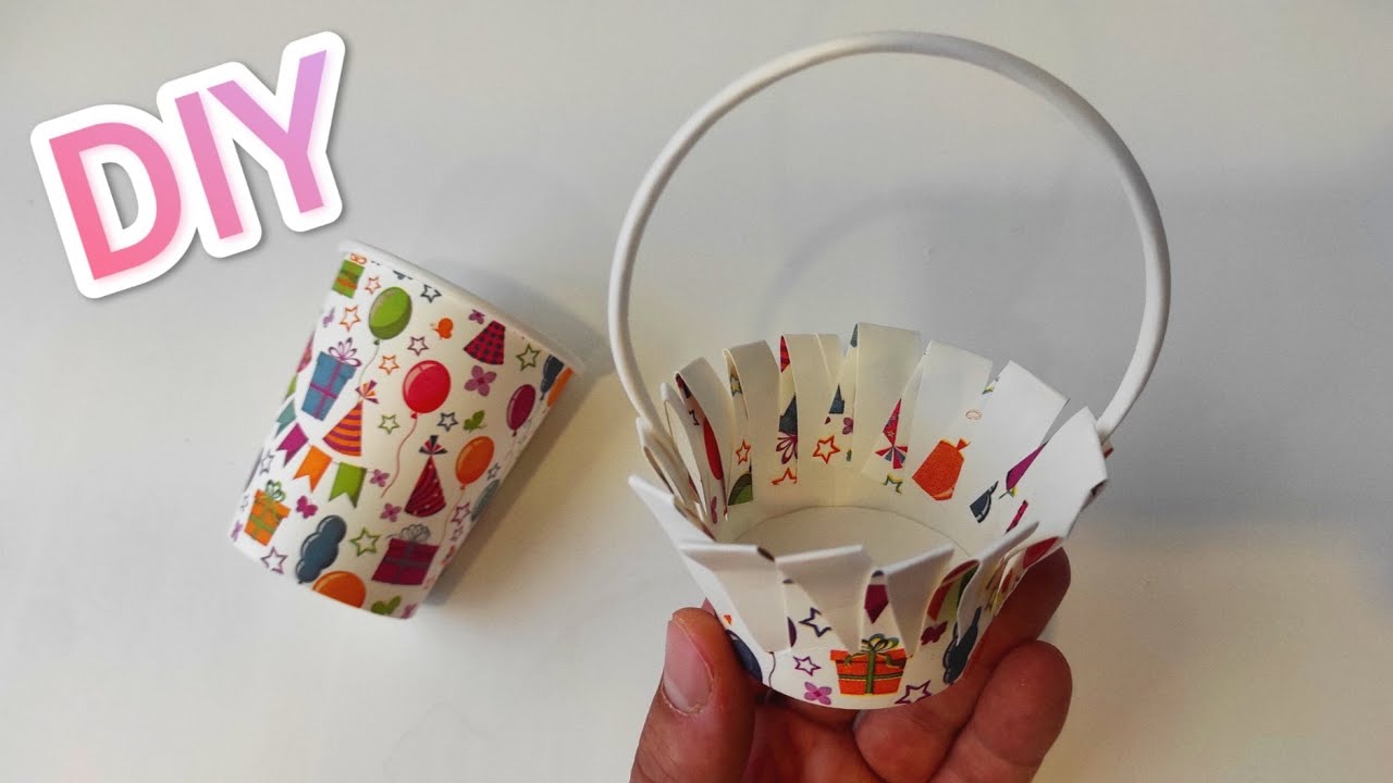 AMAZING DIY BASKET FROM PAPER CUP | VERY EASY | Perfect for Wedding ...