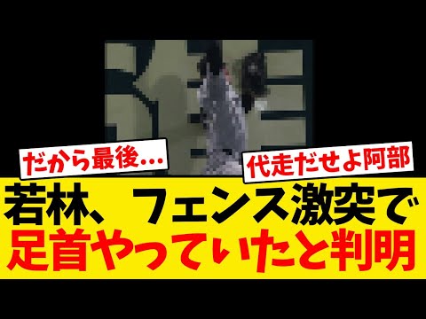 【心配...】若林楽人、フェンス激突で足首をやっていたと判明する