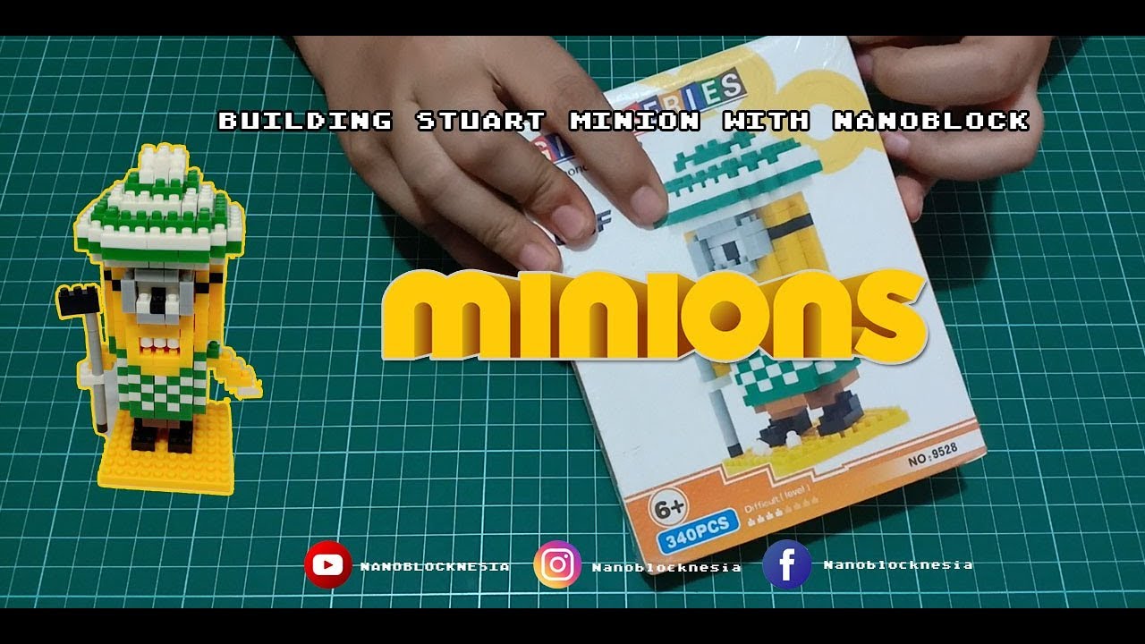 Unboxing And Building Stuart Minion Despicable Me With Nanoblock / Lego / Miniblock 340pcs