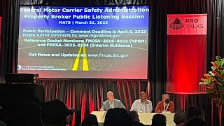 Part 1 FMCSA Broker Transparency Listening Session at MATS 2023