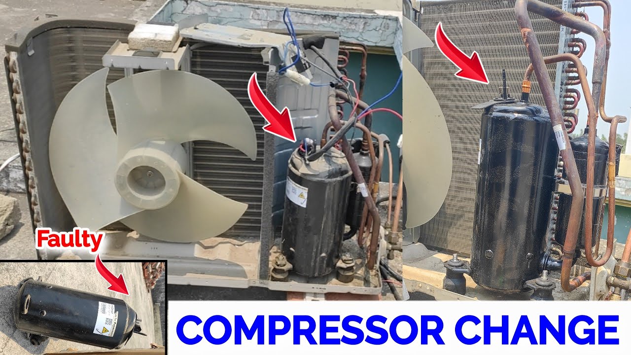 how to replace compressor Split AC 1.5 ton, Split AC ka compressor