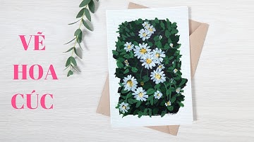 Cách vẽ hoa cúc họa mi đơn giản bằng màu gouache cho người mới bắt đầu từng bước một