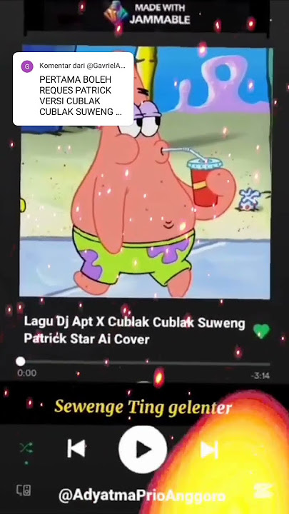 Lirik Lagu Dj Apt X Cublak Cublak Suweng  Cover Patrick Star🤓😱#patrickaicover #djapt  #brunomars