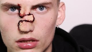 Maquillage Halloween : NEZ CASSE sur Tim. Maquillage Halloween simp...