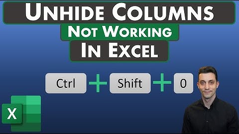 Excel Tips - Unhide Columns | Ctrl + Shift + 0 Not Working | Windows 11
