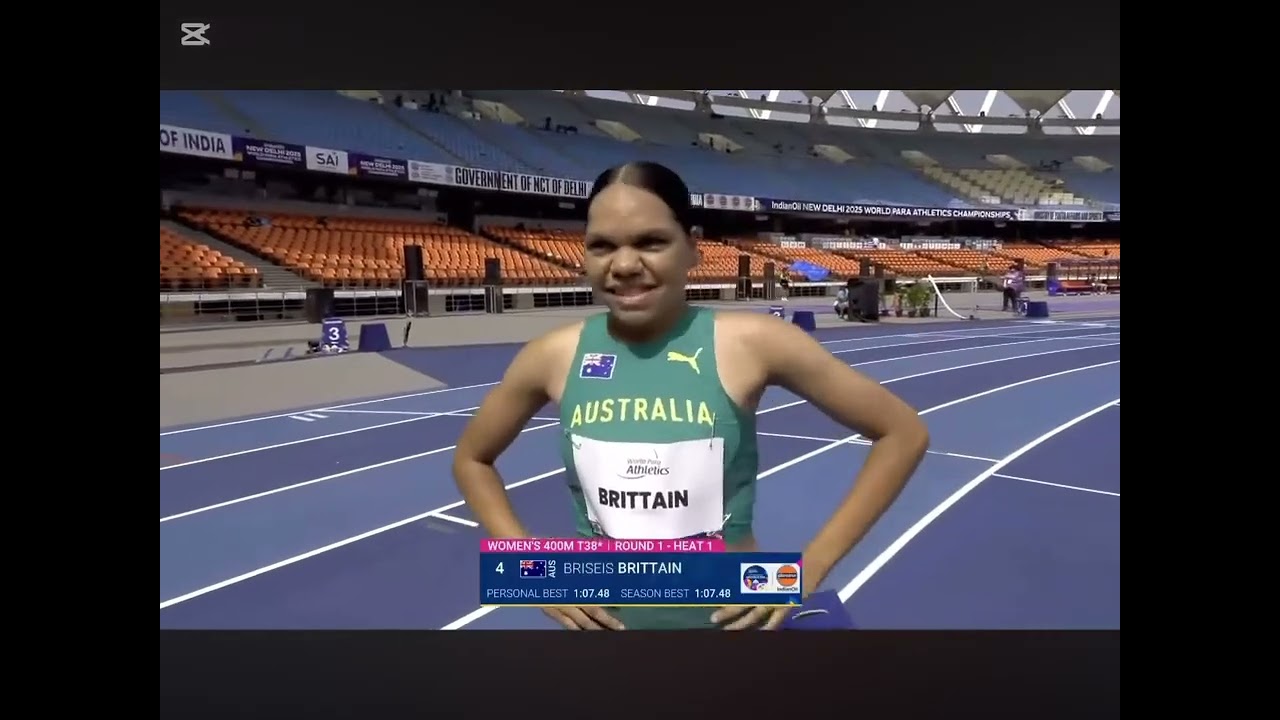 World Para Athletics Championships India New Delhi 2025 Women's 400m round 1, Heat 1 