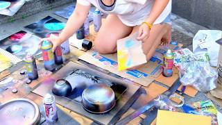 AMAZING Spray Paint Art in Chatuchak Park 2017 | จตุจักร - Bangkok