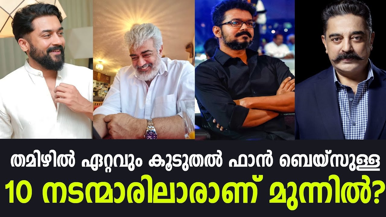Top 10 highest fan following Actors in Tamil | Bigscreen media - YouTube