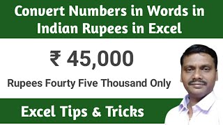 Excel Tips & Tricks || How to Convert Number to Words in Rupees in Excel || By Rajesh Sir in Hindi