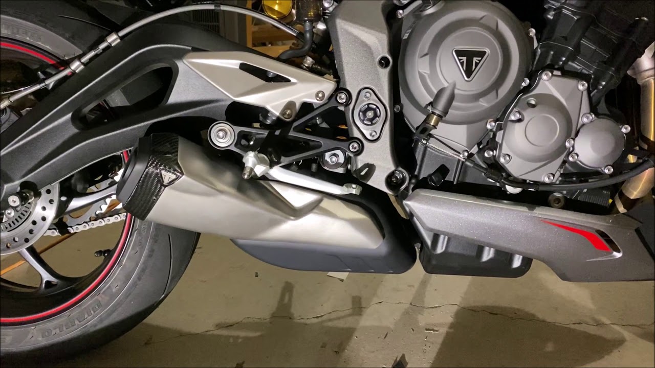 2020 Triumph Street Triple RS 765 Delkevic exhaust install YouTube