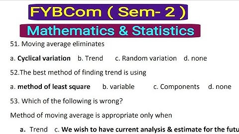 21 Most Imp MCQs | FYBCom (Sem-2)| Multiple Choice Question | Mathematics & Statistics by Ramesh Sir