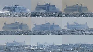 Ferry from Bornholmslinjen behind horizon, May 5th 2019
Date of footage: 13th May 2019
Observer height: 4.84m
Observation point: https://www.google.dk/maps/@55.10644,14.69922,19.47z
Ferry: https://www.marinetraffic.com/en/ais/details/ships/shipid:155510/mmsi:219017081/imo:9501590/vessel:EXPRESS_1
https://da.wikipedia.org/wiki/Express_1
The ferry is sailing between Rønne (Denmark) and Ystad (Sweden), https://www.marinetraffic.com/en/ais/home/centerx:14.4/centery:55.2/zoom:9
On a different day (19th of March 2019) I used an app to get the position of the ferry. I made a collage with all the needed data to calculate amount obstructed here https://flic.kr/p/2dVCxfR I also made a stabilized timelapse https://www.youtube.com/watch?v=T3jus582qGc Ferry from Bornholmslinjen behind horizon, May 5th 2019