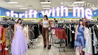 THRIFT WITH ME // thrifting vs shopping online for *PROM* dresses + GIVEAWAY!!!