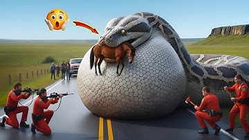 Heroic Rescue Team Saves Lonely Horse from Giant Python Terrifying Attack🐴🐍 