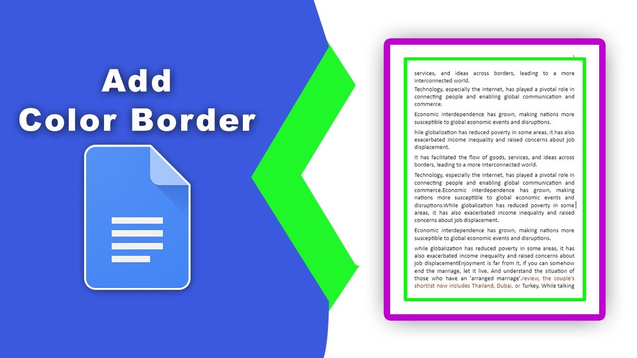 How to add a color border in google docs YouTube