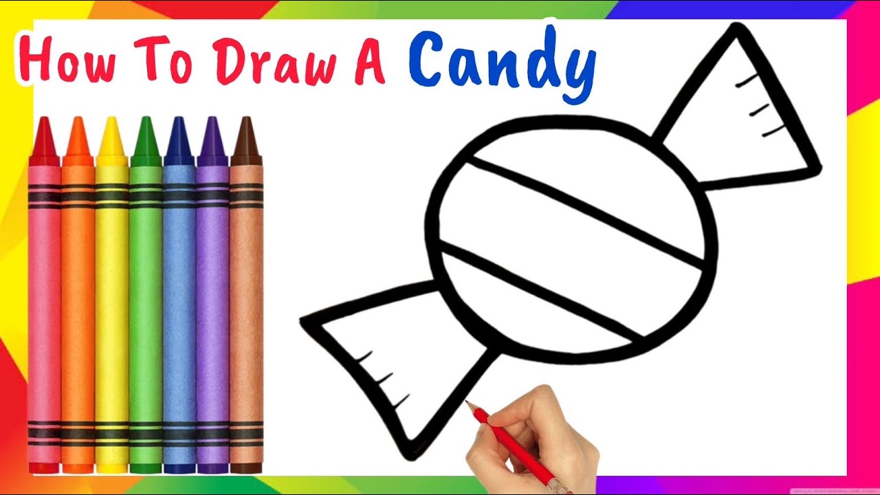 How to draw a Candy for beginners || Drawing candy || Drawing for kids ...