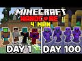 We Survived 100 Days In Hardcore Minecraft - Squad Minecraft Hardcore 100 Days