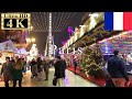 🇫🇷🎄Paris Christmas Walk 4K 60fps - Tuileries garden Christmas market  -