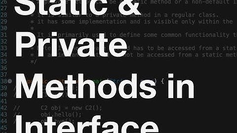 Static and Private Methods in Java Interfaces + important interview questions