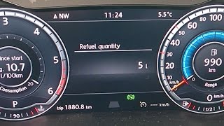 VW Passat B8 with Active Info Display - refuel quantity info activation - količina goriva