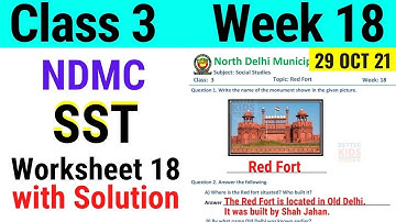 NDMC Class 3 SST Week 18 Worksheet 18 (29/10/21) || worksheet 18 Class 3rd sst