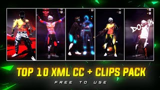 TOP 10 XML CC   CLIPS | FF NEW LOBBY CLIPS PACK 💫| FF EMOTE CLIPS 🔥| FF CLIPS