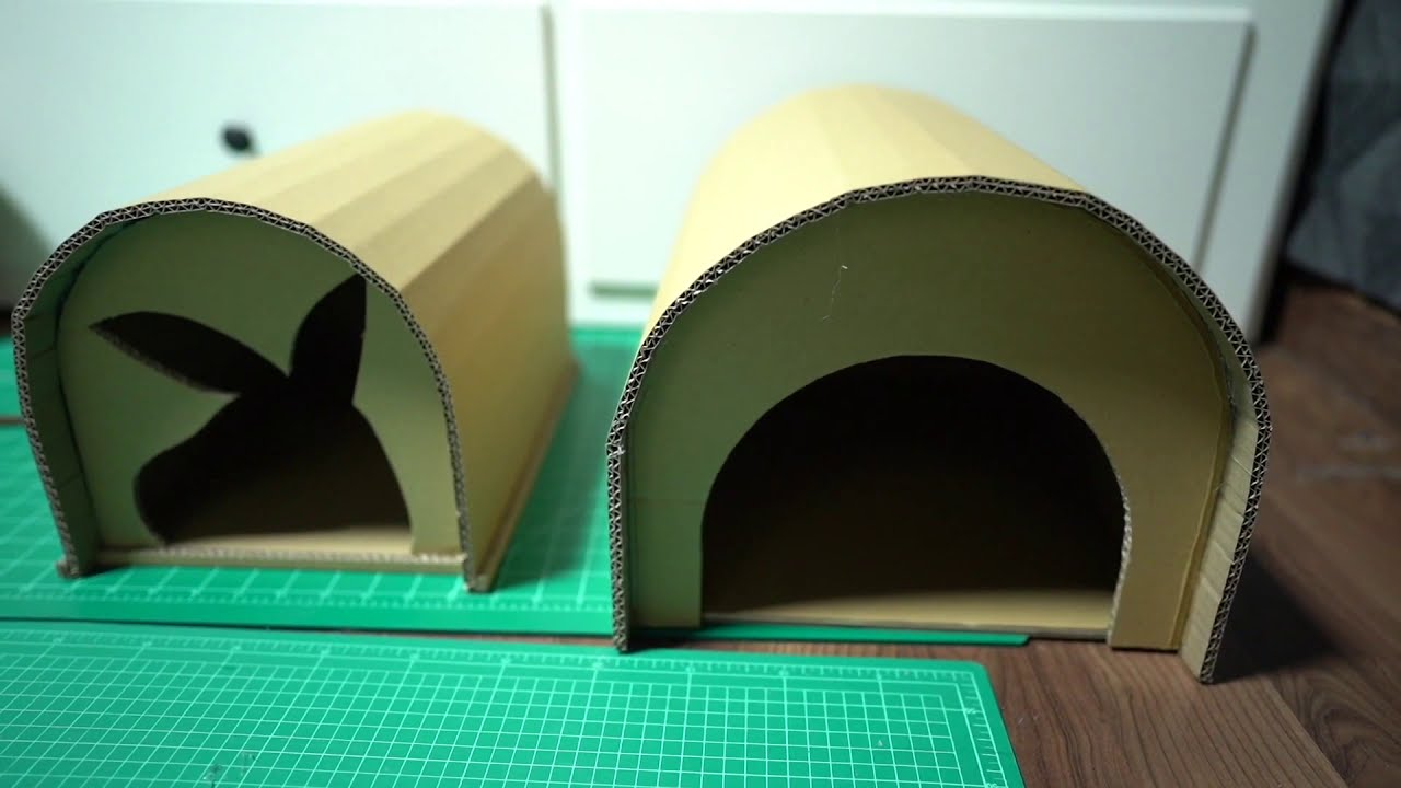 DIY บ้านกระต่ายจากกล่องกระดาษ DIY rabbit house from paper boxes YouTube