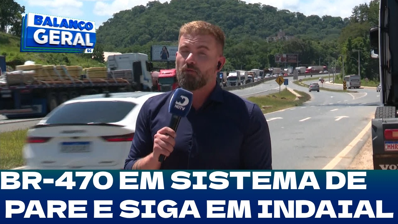 Obras de duplicação: BR-470 em sistema de pare e siga em Indaial
