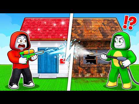 JJ and MIKEY: WASH THE HOUSE in ROBLOX!