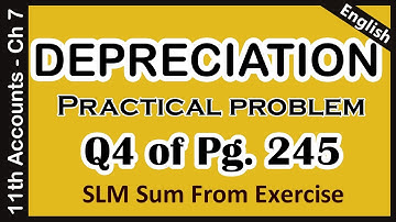 Depreciation: SLM Practical Problem 4 on Pg. 245 | Ch 7 Ex-Q9-4 | 11th Accounts