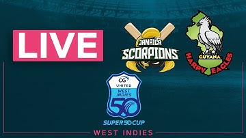 🔴 LIVE Jamaica Scorpions v Guyana Happy Eagles | CG United Super50 2025