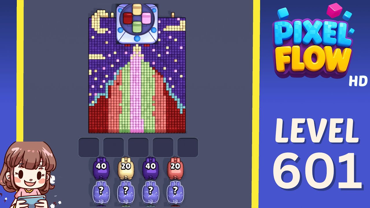 Pixel Flow Level 601 Solution Walkthrough