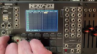 Tutorial on controlling rhythms on Nerdseq using I2C faderbank (Euclidian rhythms, BPM, synths)