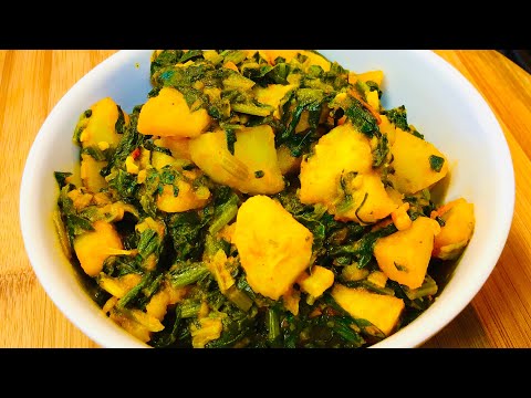 HEALTHY SPINACH RECIPE WITH POTATOES   Aloo Palak Dry Recipe    Vegetarian Recipe