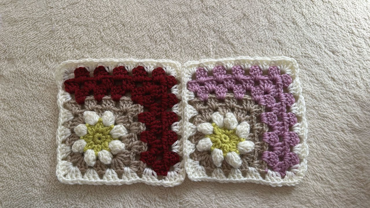 #かぎ針編み  グラニースクウェアを編みました。