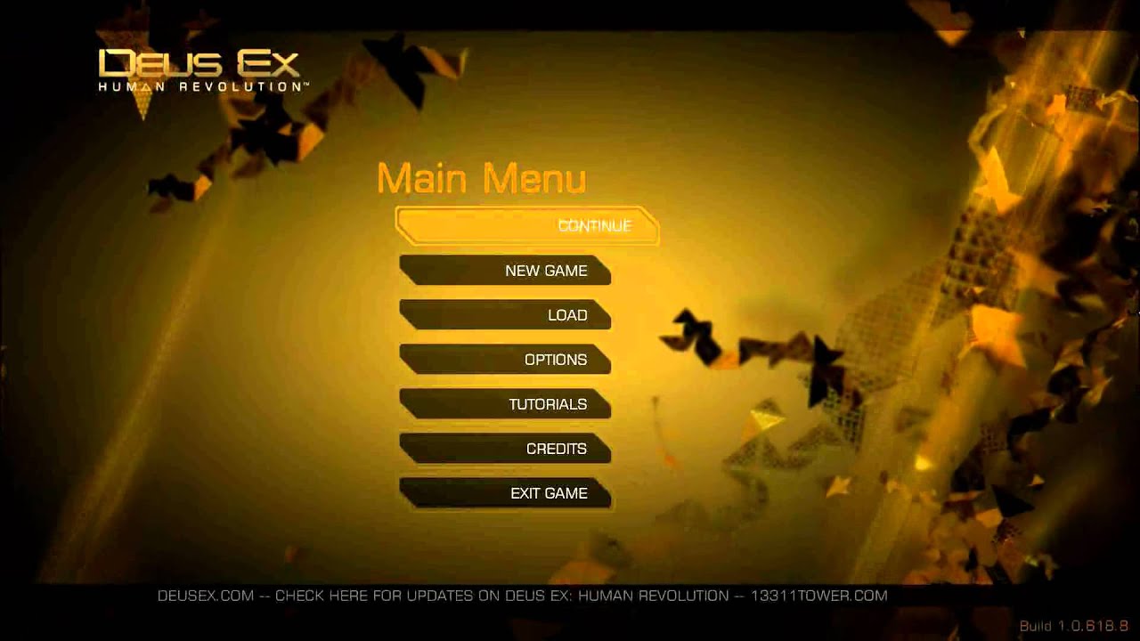 Главное меню выход. Deus ex меню. Main menu в играх. Deus ex Human Revolution меню. Deus ex главное меню.