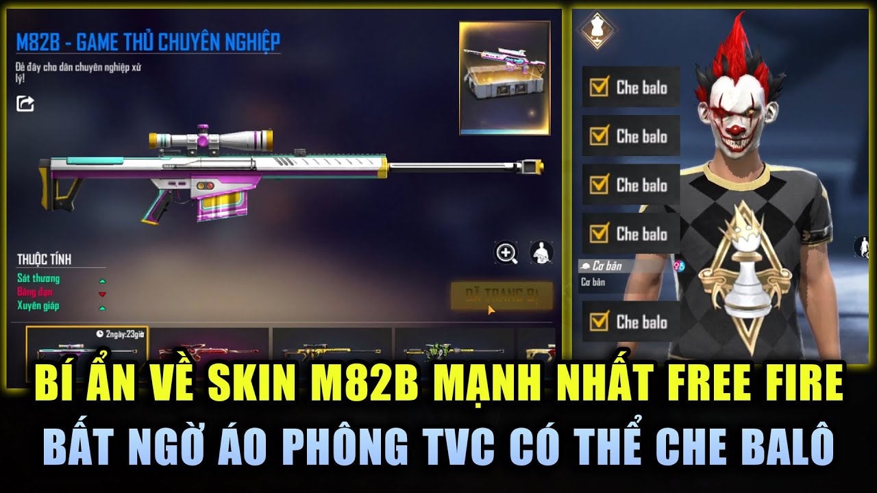 Free Fire | Bất Ngờ Áo Phông Thẻ Vô Cực Có Tính Năng CHE BALÔ – Bí Ẩn Skin M82B Mạnh Nhất Trong Game