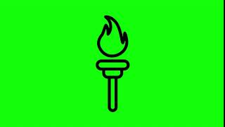 Animated Olympic Games Icon On Green Screen With Popup Sound