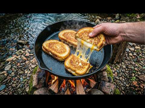 Perfect Grilled Cheese Over a Forest Stream