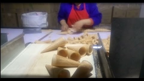 automatic waffle cone|ice cream cone|sugar cone production line work video