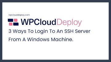 Three ways to log into an SSH server using Windows as a client.