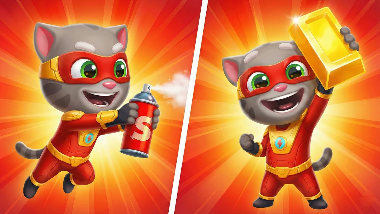 Talking Tom Gold Run VS Talking Tom Hero Dash - Gameplay Walkthrough - Endless Run  (Android & iOS)