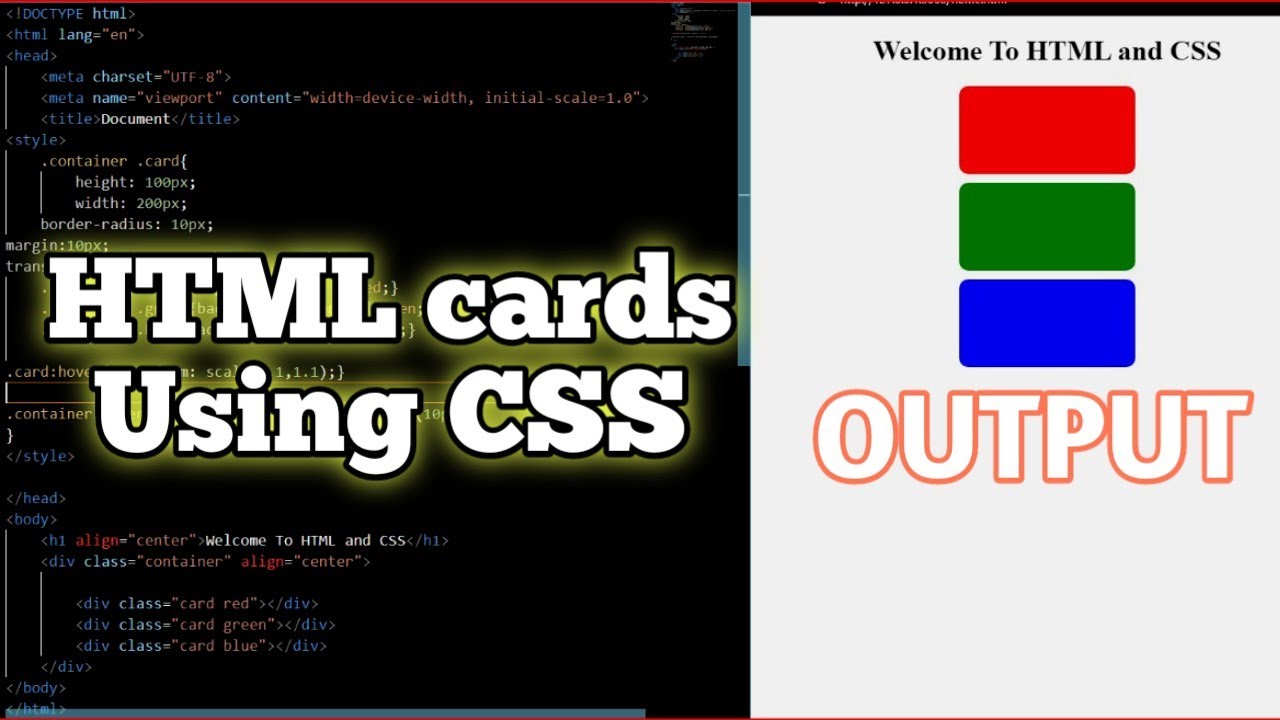 HTML CSS Cards #coding #webdevelopment #html #cswalesirji - YouTube