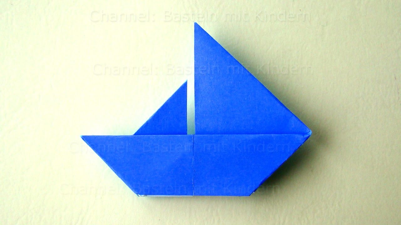 origami boot basteln mit kindern - einfaches origami